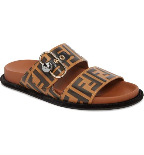 fendi sliders womens|Fendi flat slides.